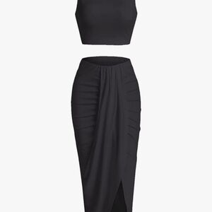 Elegant Black Women's Skirt Set